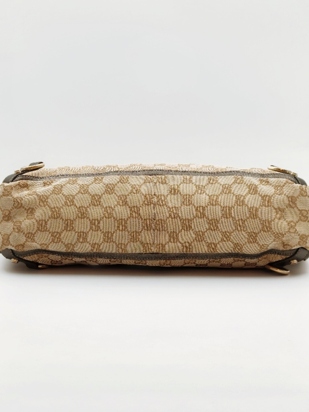 Gucci Abbey D-Ring GG Monogram Canvas Tote Bag Metallic Brown Leather Trim - Picture 11 of 14